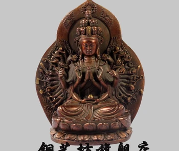 

6'' China Tibet Thousand Hands Kwan-yin Avalokitesvara Buddha Bronze Statue