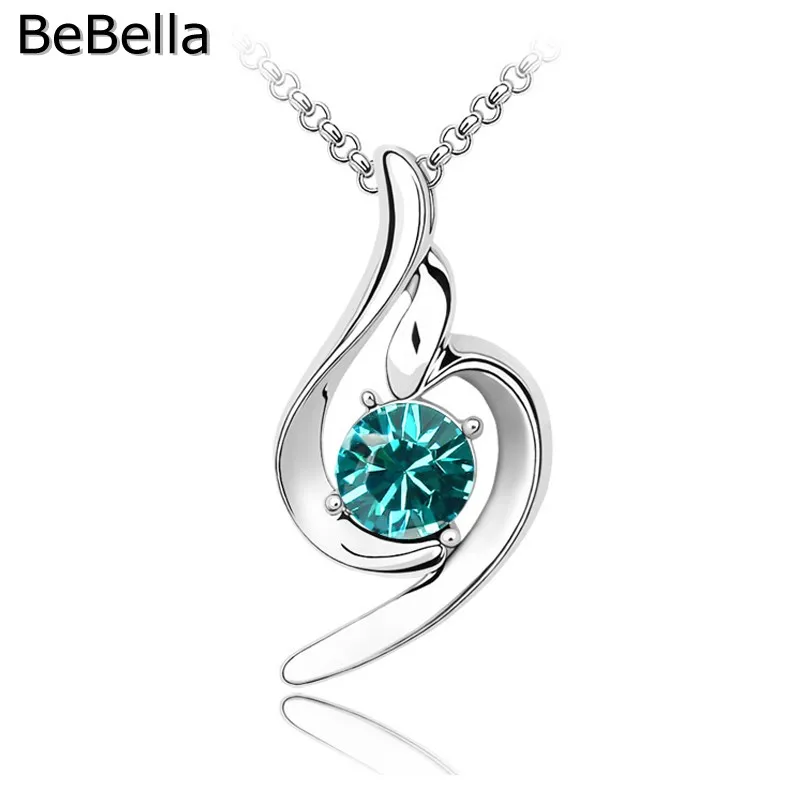 Женское простое ожерелье с подвеской BeBella чешскими кристаллами подарок|crystal