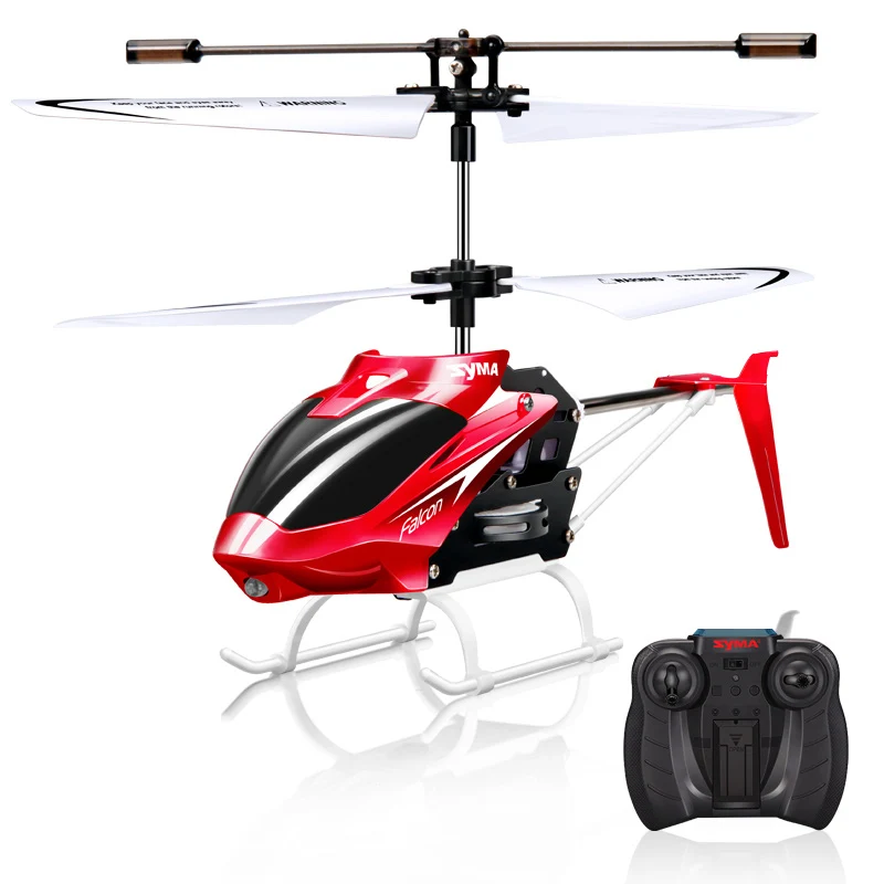 W25 Red Syma официальный W25 вертолет 2 CH 2 канала мини Радиоуправляемый Дрон с гироскопом устойчивостью аварии RC игрушки для мальчика детский подарок красный желтый - Цвет: W25 Red