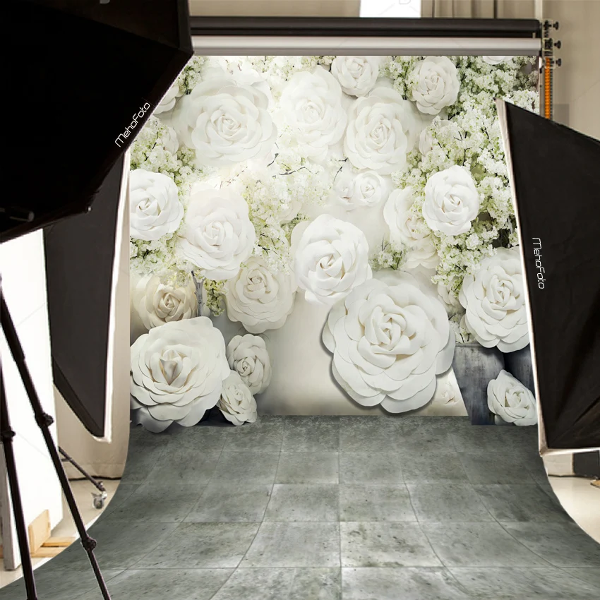 Mehofond белый цветочный фон серый камень пол свадьба ребенок день рождения невесты