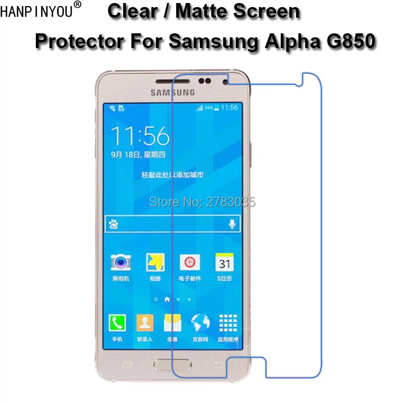 

For Samsung Galaxy Alpha G850F 4.7" Clear Glossy /Anti-Glare Matte Screen Protector Protective Film Guard (Not Tempered Glass)