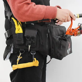 

Multifunction Lure Fishing Waist Tackle Bag Waterproof Shoulder Pack Case Reel Lure Line Hook Swivel Connector Tackle Fanny Bag