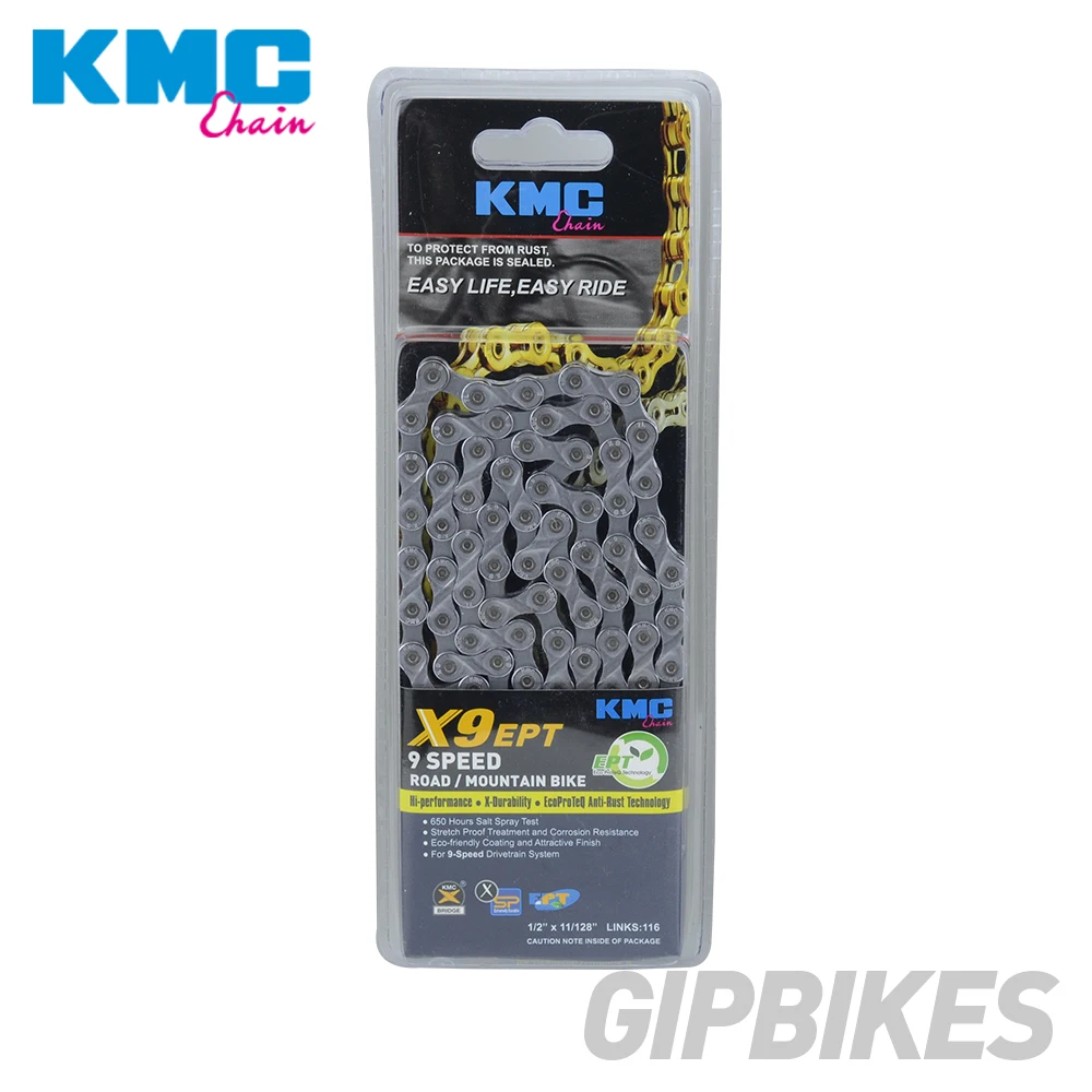 Цепь KMC X8 X9 X10 X10 EPT X9L X10L X11LBike 9S 10S 11S Gold для MTB/шоссейного велосипеда fo Shimano/SRAM 8 9 10 11 speed 116L/цепной велосипед