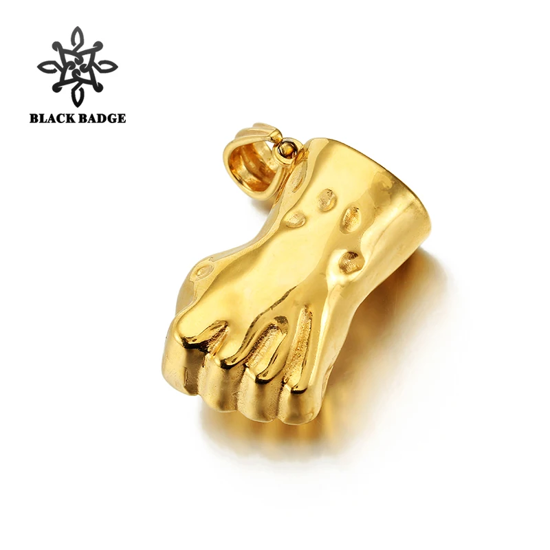 

Super Hero Hulk Strong Fist Pendant Gold/Silver Color 316L Stainless Steel Men Long Chain Necklace Charm Hip Hop Jewelry