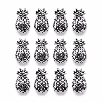

30Pcs 5mm Hole Antique Silver Plated Pineapple Big Hole Beads Spacer Beads for DIY Jewelry Making Charms Bracelets Findings