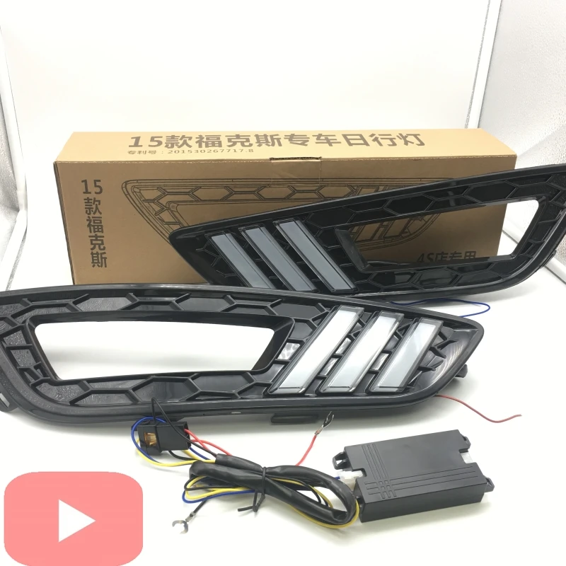 

LED daytime running light with yellow flow turn signal light function and blue light for ford focus 3.5 mk3.5 2015-2017