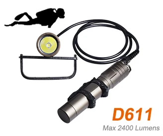 

ORCATORCH D611 Led Dive Light CREE XHP70 LED 2400lm Scuba Diving Canister Light Goodman Handle Dive Flashlight 150M Underwater