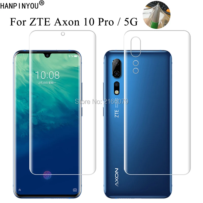 

For ZTE Axon 10 Pro / 5G 6.47" Soft TPU Front Back Full Cover Screen Protector Transparent Protective Film +Tools (Not Glass)
