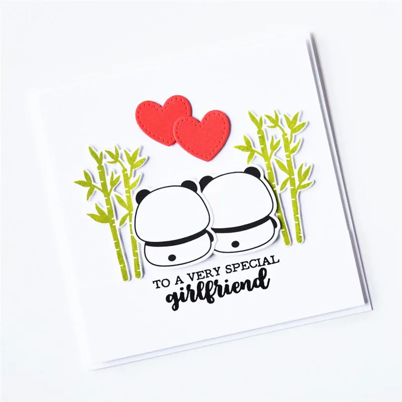 

Eastshape Animal Clear Stamp with Die Cutting Cute Panda Metal DIY Decorative Embossing Scrapbooking Craft Card Stencil Template