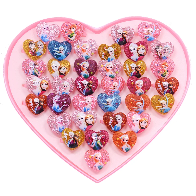 20 шт микс милые дети принцесса животных Круглый сердце смолы розовое кольцо Девочки Дети Детские Мультяшные кольца вечерние игрушки подарок ювелирных изделий