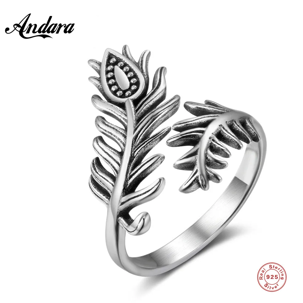 

Fine Jewelry 100% sterling silver ring Leaves silver ring Clear CZ For Women's Wedding Jewelry
