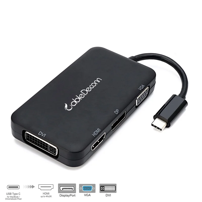 Кабель Thunderbolt 3 Hub USB Type c к HDMI DVI DP 4K VGA 1080P многопортовый кабель адаптер для Macbook Pro 2017