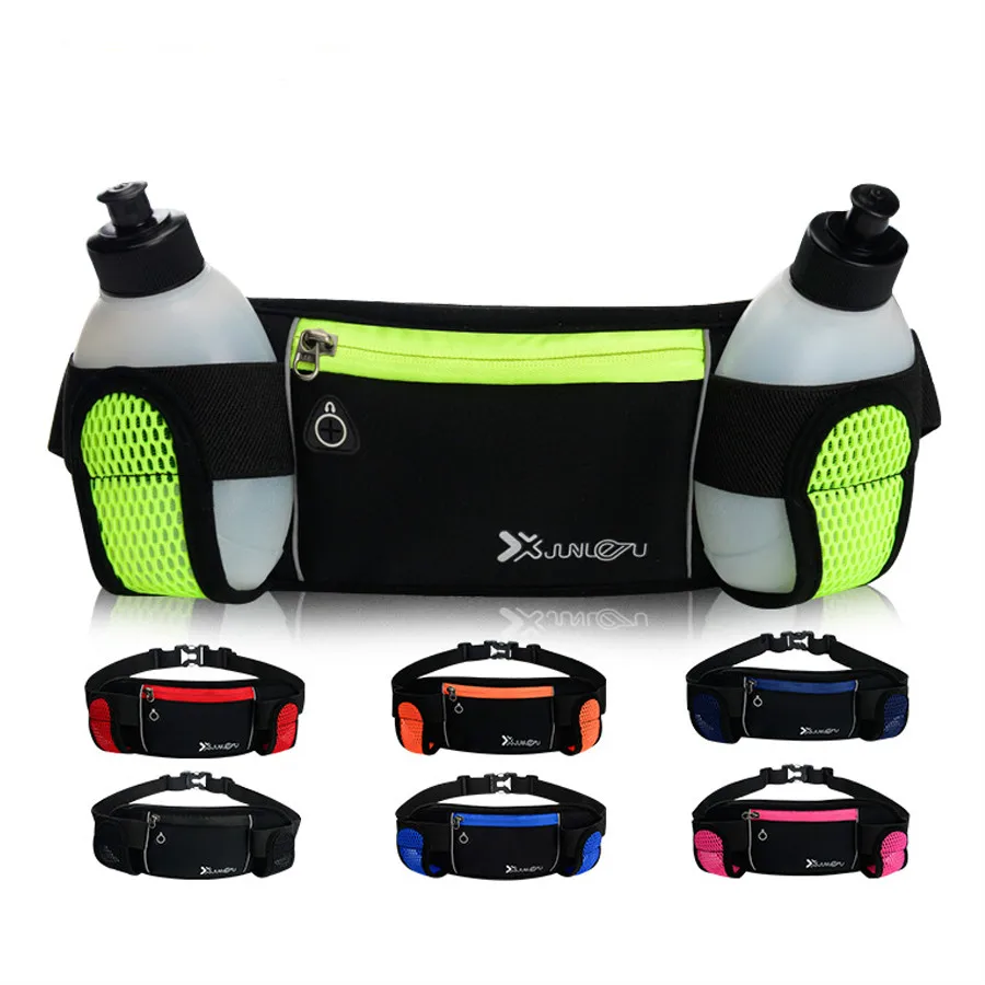 

Running Bags Waist 2 Water Bottle Outdoor Camping Hiking Fitness Man Women Gym Lightweight Belt Bag Female Sports Fanny Packs