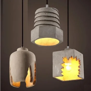 

Retro Loft Style Industrial Cement Droplight LED Vintage Pendant Light Fixtures For Dining Room Hanging Lamp Indoor Lighting