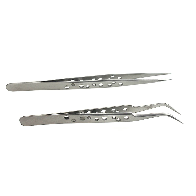 ESD Anti-magnetic Stainless Steel Straight Electronic Precision Straight Curved Tweezers for Mobile Phone Repair Tool