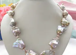 Ожерелье huij 003867 огромный только 28 мм лаванды кеши возрождается жемчужное ожерелье