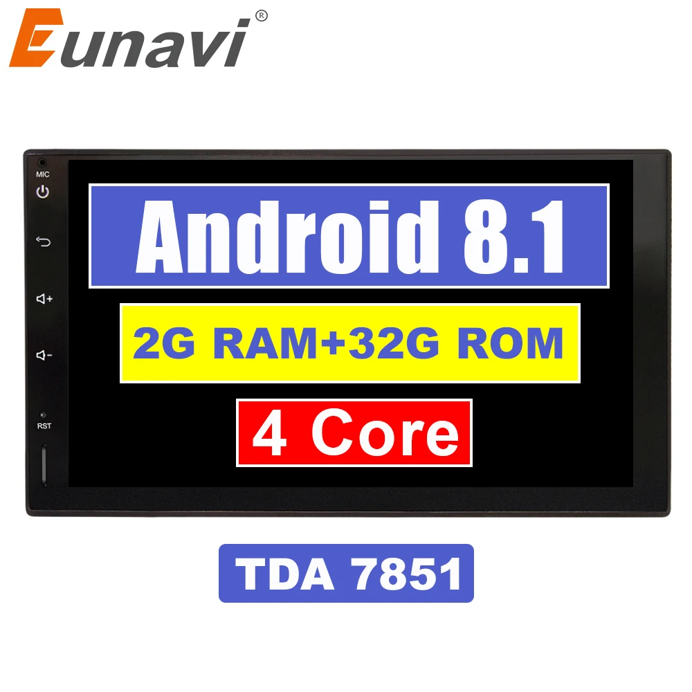 Eunavi 7 '&#x271024*600 HD 2 din android 8 1 TDA7851 Автомагнитола мультимедийный плеер 2din gps