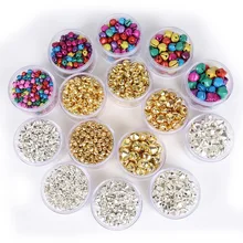 6/8/10/12/14mm ouro tira cor jingle bells ferro grânulos soltos natal decoração para casa diy artesanato acessórios