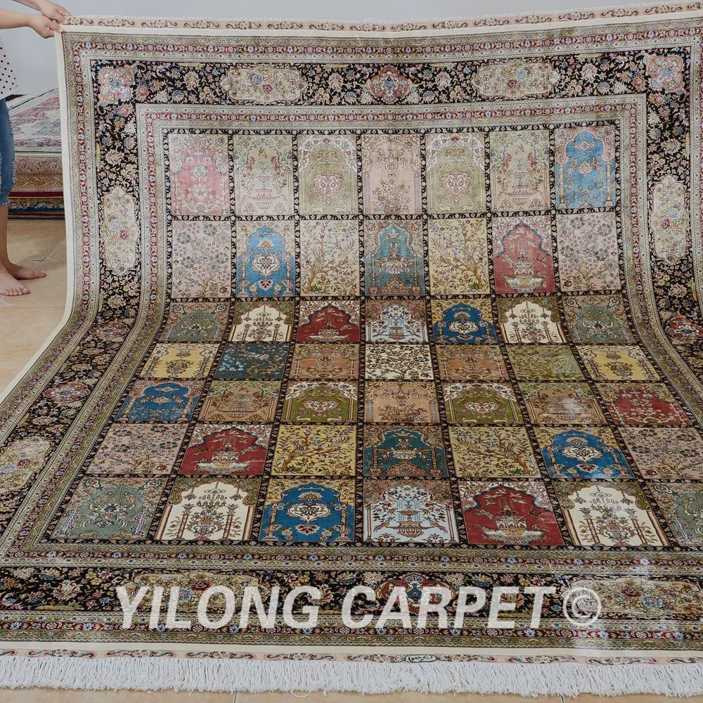 Online Get Cheap Handmade Carpet Designs Aliexpress Com Alibaba Yilong 5 X8 Light Color Traditional Persian Design Rug Handmade Silk Carpet