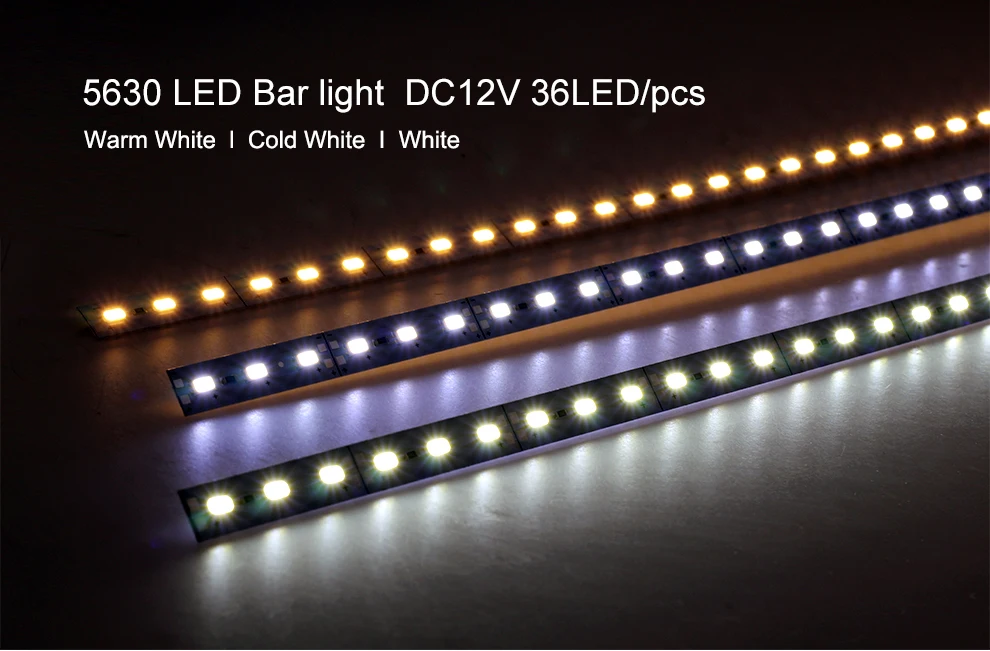 10 шт./лот светодиодный свет бар DC12V SMD 5630 36 светодиодный s Высокое Яркость светодиодный жесткой полосы для Кухня витрина 50 см теплый/холодный