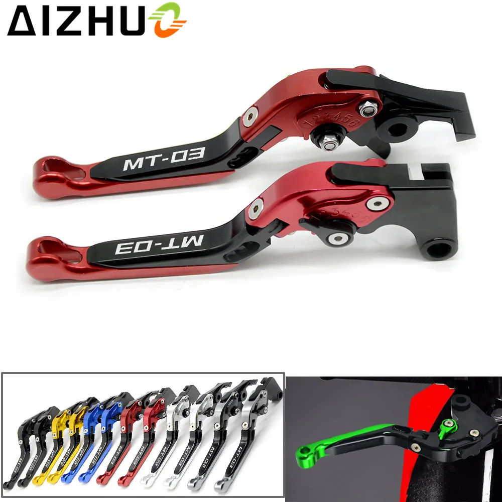 

For Yamaha MT-03 MT03 MT 03 2015 2016 2017 Motorcycle Clutch Brake Lever Extendable Adjustable CNC Clutch Levers With MT-03 LOGO