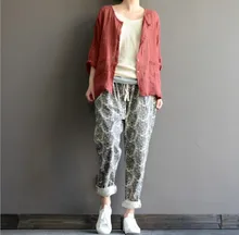 2016 new comfortable one hundred percent cotton linen loose big yards shirt