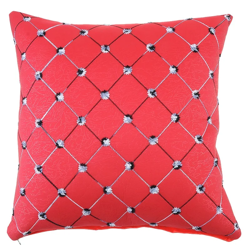 Чехол наволочка из искусственной кожи с вышивкой 1 шт.|cushion cover|embroidery cushion covercushions