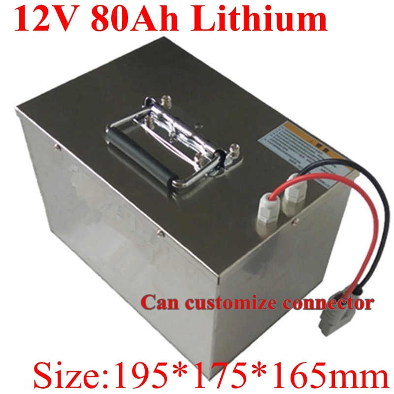 

12V 80Ah Lithium Li Ion Battery Pack for RV Auto Car Start Battery AGM Solar System Power Bank Motorhome RV Marine+5A Charger