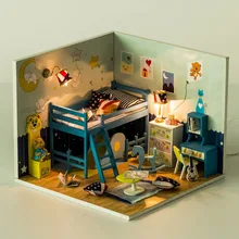 D007 Новое поступление DIY Кукольный дом Miniatura 3D Деревянный Кукольный Миниатюрный спальня Мебель для детей Игрушечные лошадки куклы домов