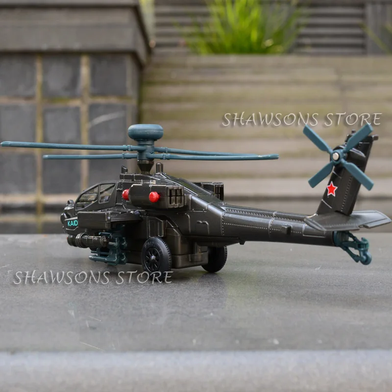 Литая под давлением металлическая военная модель игрушки 1: 64 AH-64 APACHE вертолет звук и Светильник W/O коробка