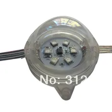 20 штук DC24V WS2821A DMX512 pixel Модуль с прозрачной крышкой; 6 шт. 5050 светодио дный внутри; 1,44 Вт; 56 мм диаметр