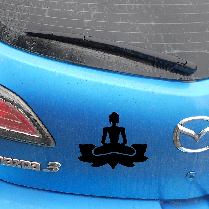 15cm x 12cm Buddha Zen Yoga Funny Car Sticker For Truck Window Bumper Auto SUV Door Laptop Kayak