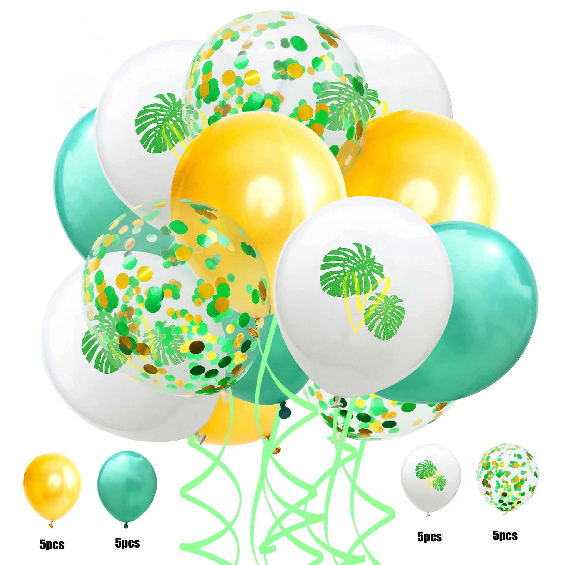 20 штук зеленых воздушных шаров джунгли конфетти Черепаха листьев декор в виде ананаса/воздушные шары джунгли вечерние Декор Гавайский вечерние и надписью «Wild One» балон ХП