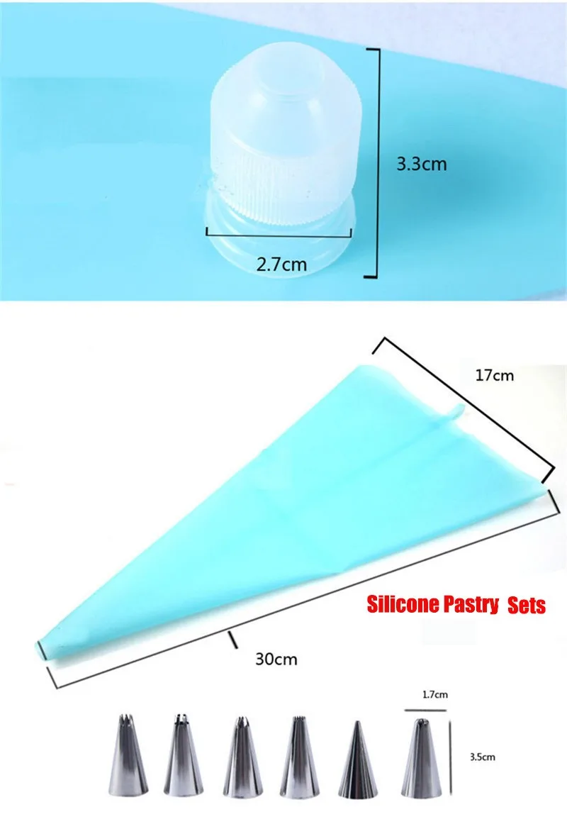 Отличные 6 шт. русский Кондитерские насадки+ силиконовые кондитерские комплекты с сумкой кекс украшения торта Инструменты русский клюв окантовкой Наборы для ухода за кожей