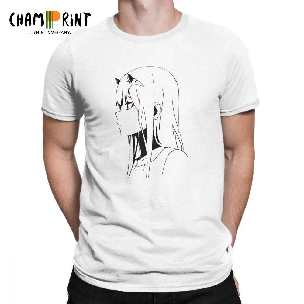 Zero Two Darling в Franxx крутой фильм для мужчин футболка 100% хлопок футболка одежда с короткими рукавами винтажные безрукавки плюс размеры Топы