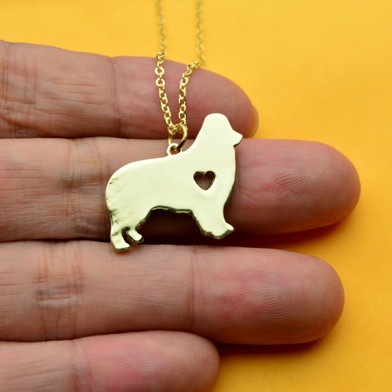 1pcs Australian Shepherd Necklace No Ear Dog Groomer Pendant Puppy
