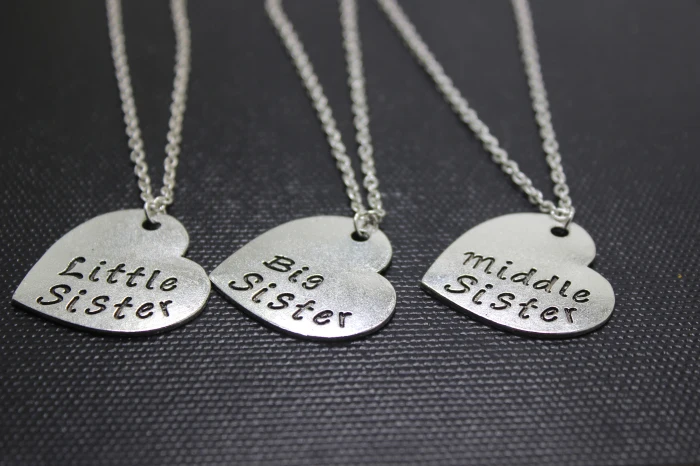 1set/3pcs/ Sister Necklace Matching Little Sister Middle Sister and Big Sister Necklace, Gift 