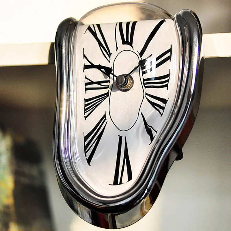 

real Melting Time Warp Clock Clock Shelf Desk Decorative Gift Hanging Art Design Style Distorted Clock
