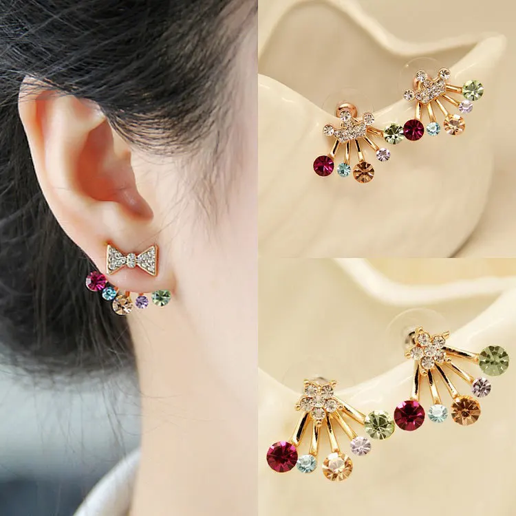 

2018 New Design Cubic zirconia Crystal Prong Stud Earrings For Women Wholesale Jewelry
