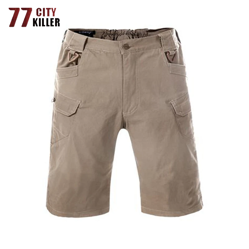 77 City Killer новые летние эластичные мужские шорты Карго военные мужские короткие потертые брюки многокарманные тактические боевые шорты мужские