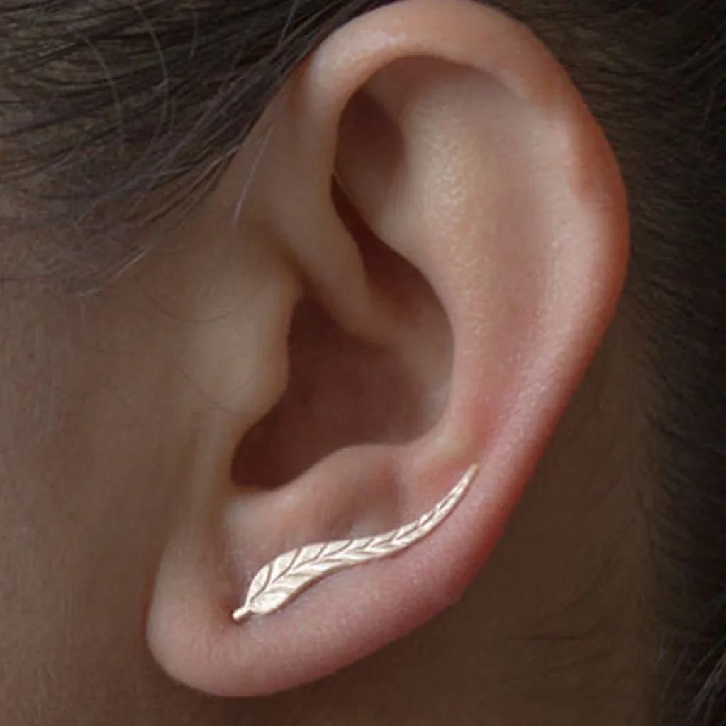 

Fashion Alloy Earrings Ear Women Fashion Metal Leaf Earrings Ear Clip