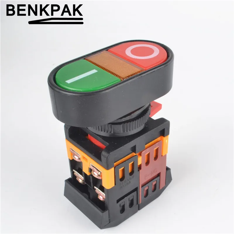 22mm square double head push push button switch ON OFF with lampin Switches from Lights