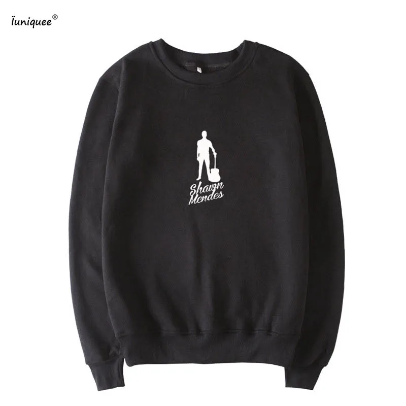 White 2017 Harajuku Design Sweatshirts shawn mendes Print