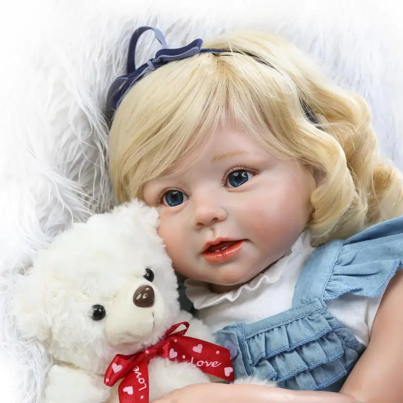 new arrival a year-old beautiful big girl reborn silicone doll for baby toys for children dolls reborn kit dolls girl toys