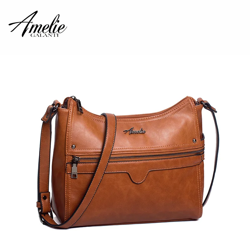 

AMELIE GALANTI new casual purse and handbags zipper shoulder crossbody bags for women multi pocket high quality solid
