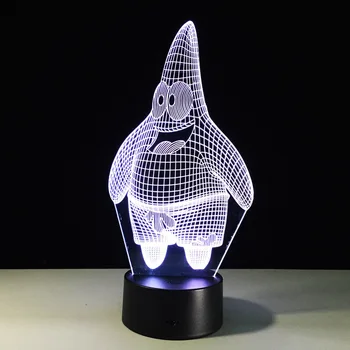 

Lovely Starfish 3D Lamp Touch Switch Bedroom Light LED 7 Color Change 3d Lamp Transparent Acrylic Creative night light