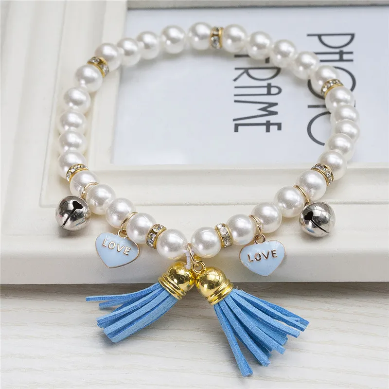 

New PU Leather Spike Studded Adjustable Dog Collar Pearl Collar for Small Dog Pet Collar Accessories with 4 Color