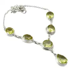 NiaoZaiFei YunZaiKan природа зеленый аметист ожерелье стерлингового серебра 925 пробы, 47 см, MHBNE0011