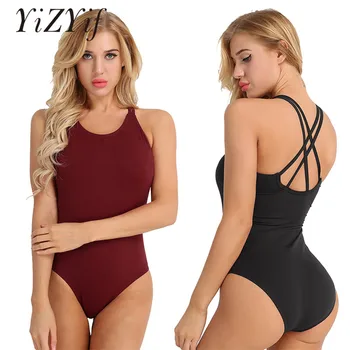 

YiZYiF Women Ballet leotard Dancer gymnastics leotard ballet dress Straps Ballerina Dress dancing jumpsuit Built In Shelf Bra