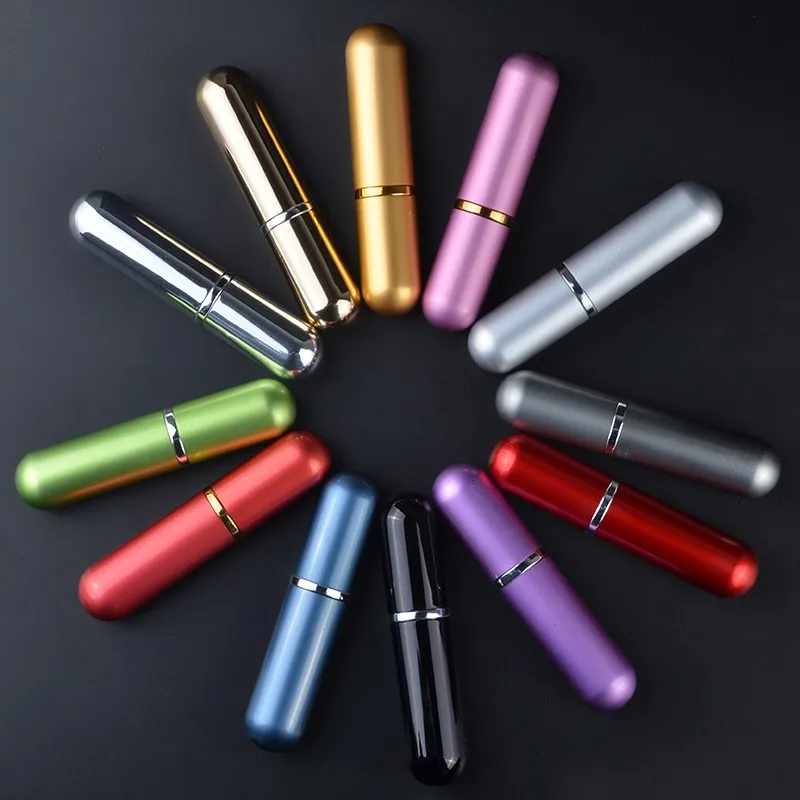 

Wholesale 6ML Double Round Anodized 12 Colors Aluminum Apray Perfume Bottles Cosmetic Portable Atomizer